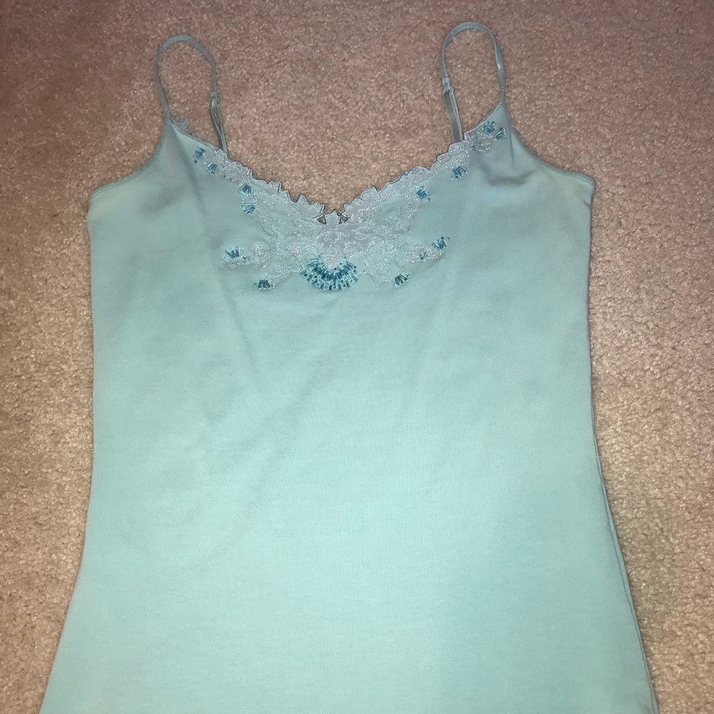 Xs spaghetti strap tank with delicate detail